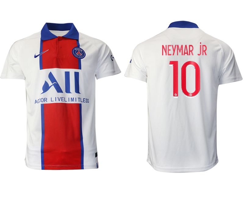 Men 2020-2021 club Paris St German away aaa version 10 white Soccer Jerseys