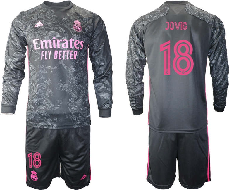 2021 Men Real Madrid away long sleeve 18 soccer jerseys