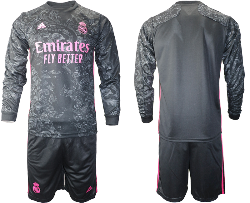 2021 Men Real Madrid away long sleeve soccer jerseys