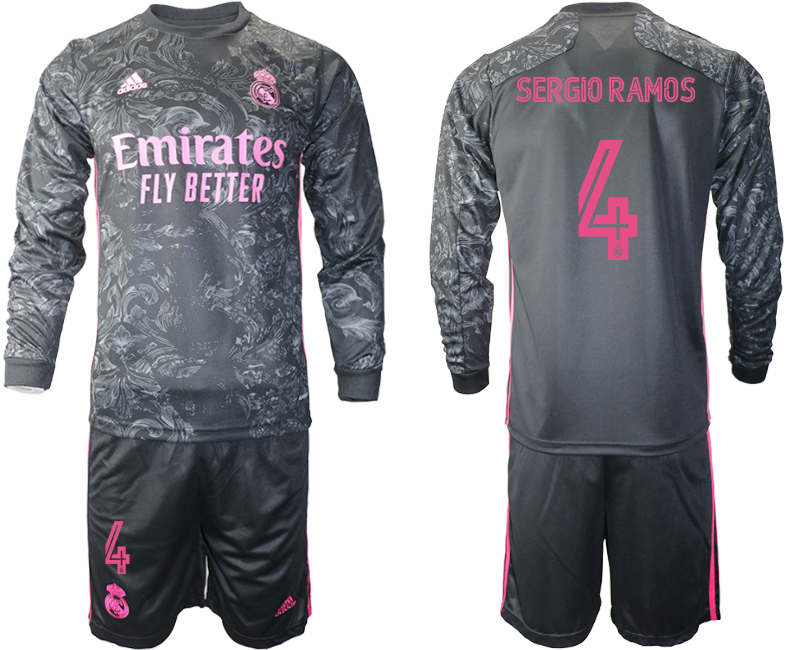 2021 Men Real Madrid away long sleeve 4 soccer jerseys