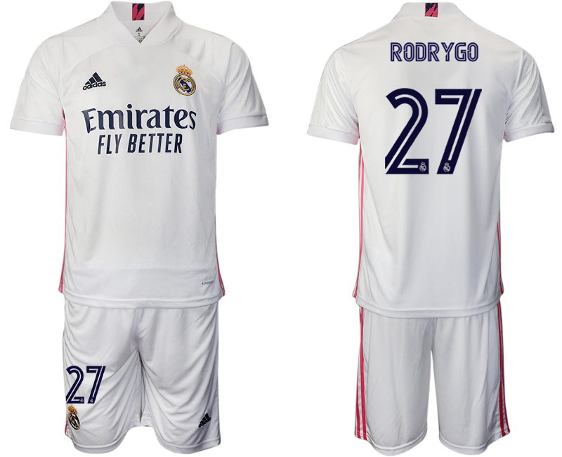 Men 2020-2021 club Real Madrid home 27 white Soccer Jerseys