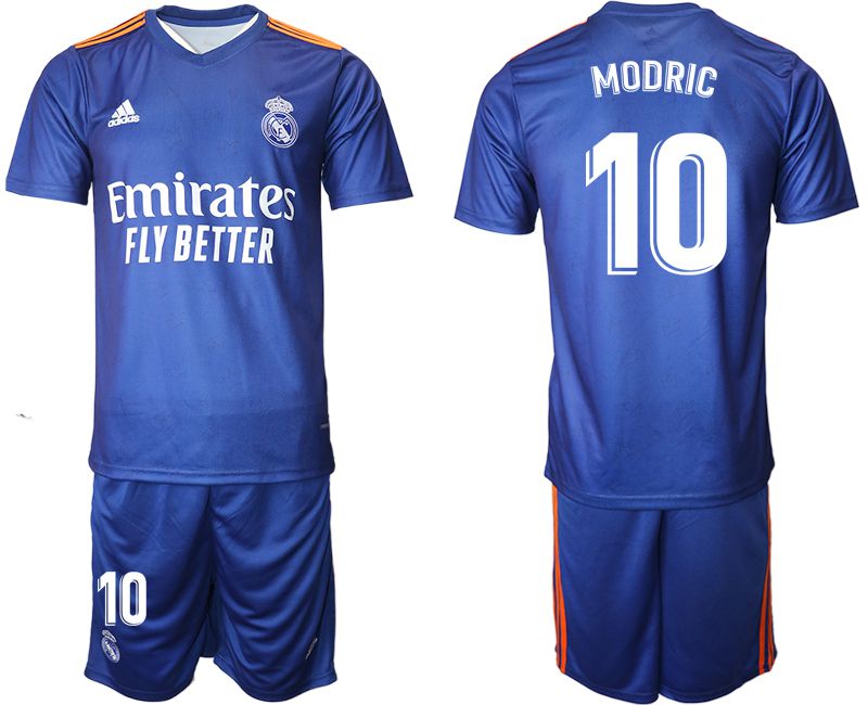 Men 2021-2022 Club Real Madrid away blue 10 Adidas Soccer Jersey