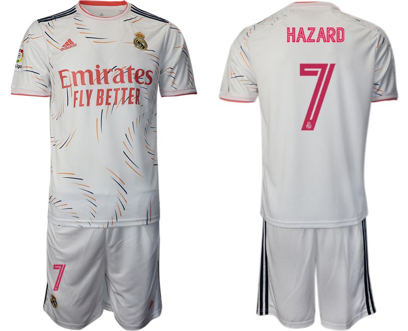 Men 2021-2022 Club Real Madrid home white 7 Adidas Soccer Jerseys