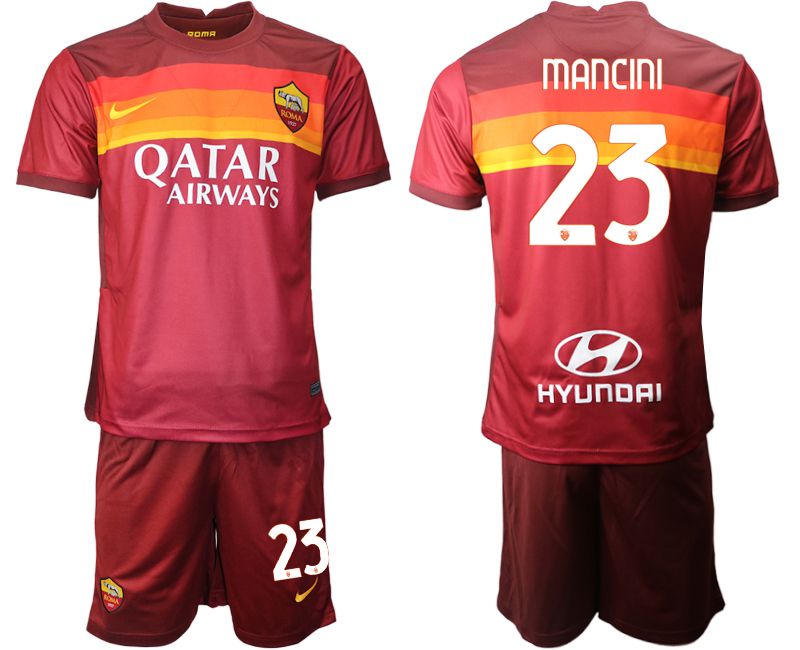 Men 2020-2021 club AS Roma home 23 red Soccer Jerseys