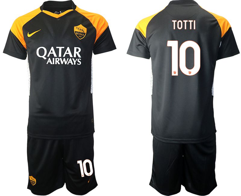 Men 2020-2021 club Rome away 10 black Soccer Jerseys