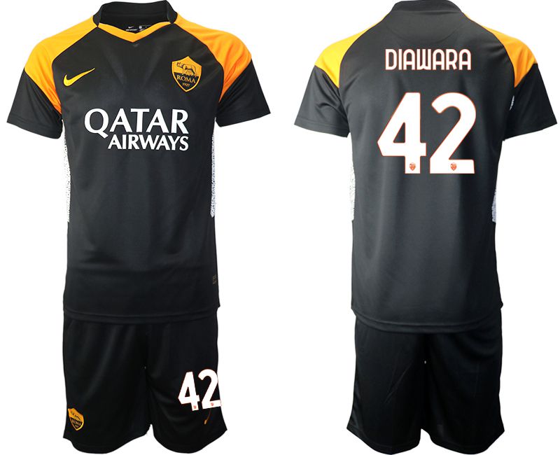 Men 2020-2021 club Rome away 42 black Soccer Jerseys