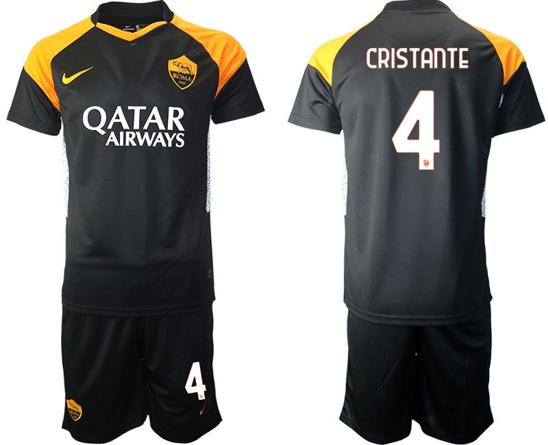 Men 2020-2021 club Rome away 4 black Soccer Jerseys