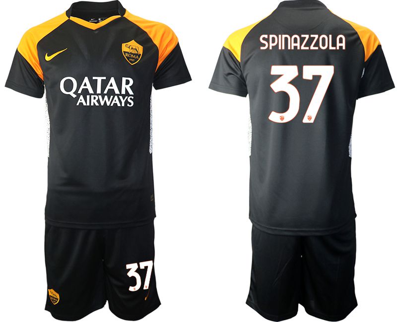 Men 2020-2021 club Rome away 37 black Soccer Jerseys