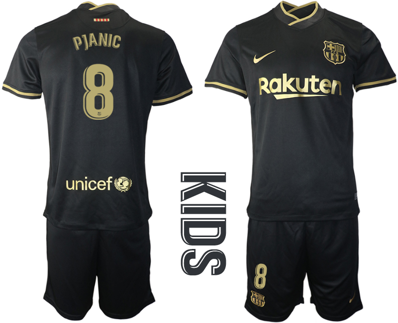 Youth 2020-2021 club Barcelona away 8 black Soccer Jerseys