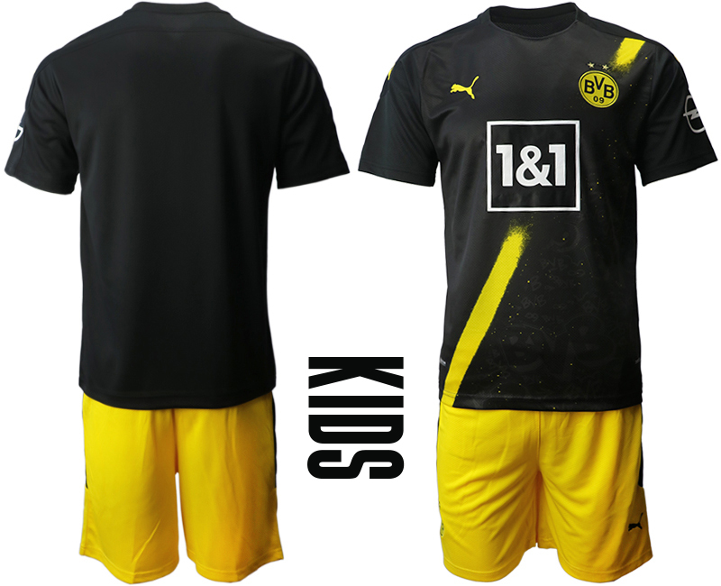 Youth 2020-2021 club Borussia Dortmund away blank black Soccer Jerseys