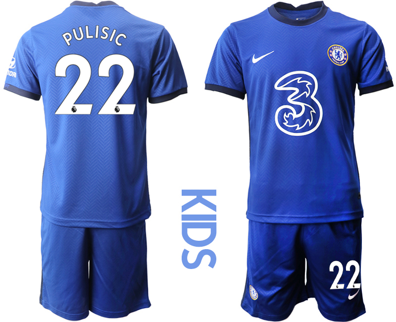 Youth 2020-2021 club Chelsea home 22 blue Soccer Jerseys