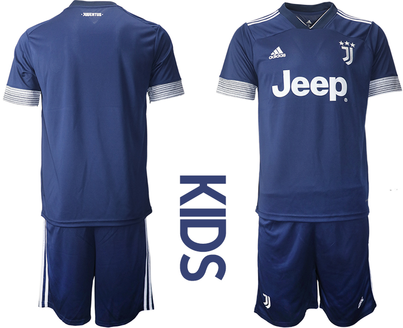 Youth 2020-2021 club Juventus away blue blank Soccer Jerseys