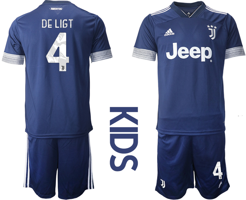 Youth 2020-2021 club Juventus away blue 4 Soccer Jerseys