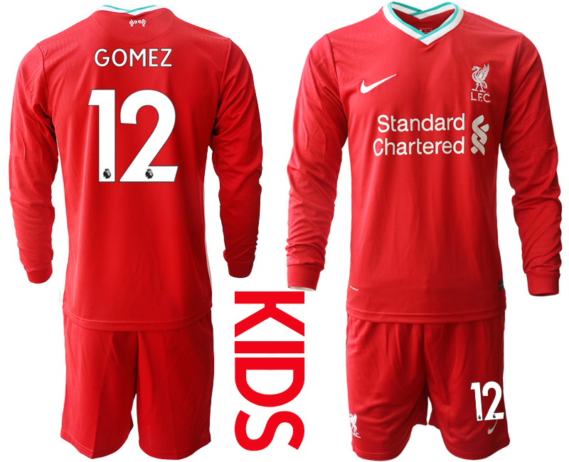 2021 Liverpool home long sleeves Youth 12 soccer jerseys