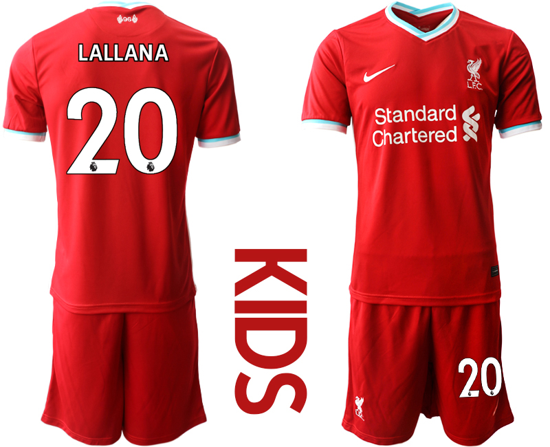 Youth 2020-2021 club Liverpool home 20 red Soccer Jerseys