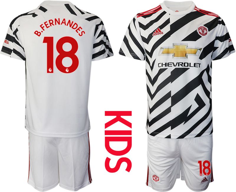 Youth 2020-2021 club Manchester united away 18 white Soccer Jerseys