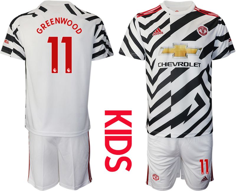 Youth 2020-2021 club Manchester united away 11 white Soccer Jerseys