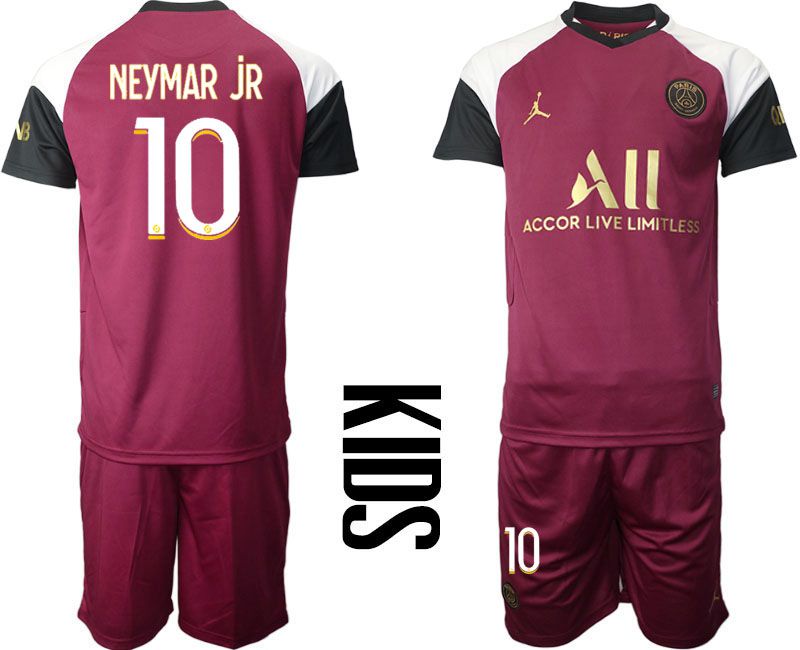 Youth 2020-2021 club Paris St German away 10 red Soccer Jerseys