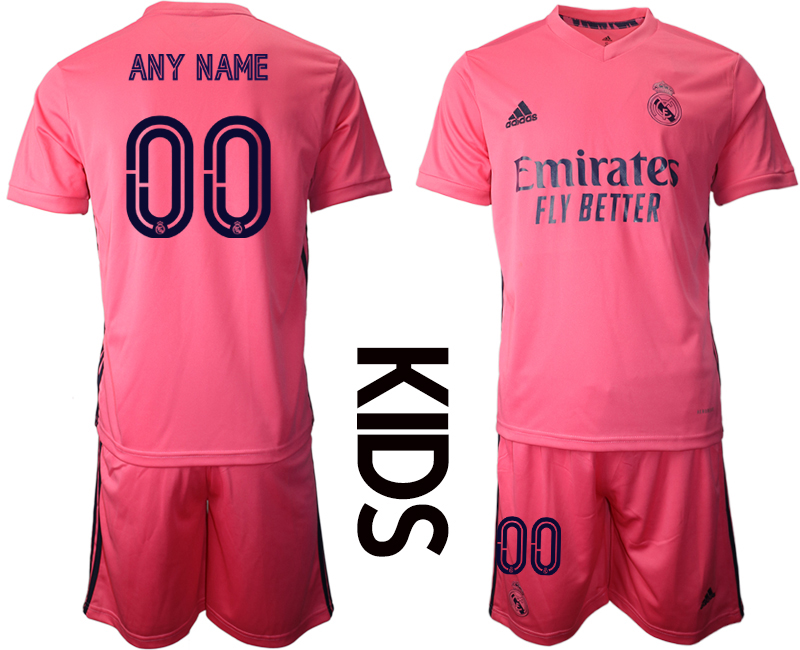 Youth 2020-2021 club Real Madrid away customized pink Soccer Jerseys