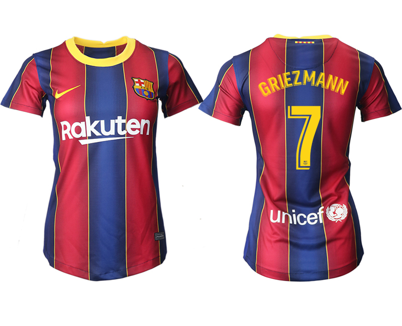 Women 2020-2021 Barcelona home aaa version 7 red Soccer Jerseys