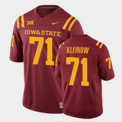 Men Iowa State Cyclones #71 Alex Kleinow College Football Cardinal Replica Jersey