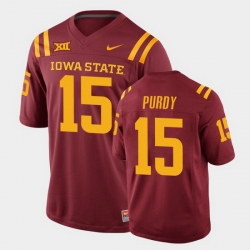 Men Iowa State Cyclones #15 Brock Purdy College Football Cardinal Replica Jersey