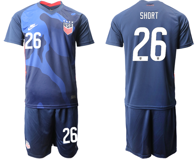 Men 2020-2021 Season National team United States away blue 26 Soccer Jersey