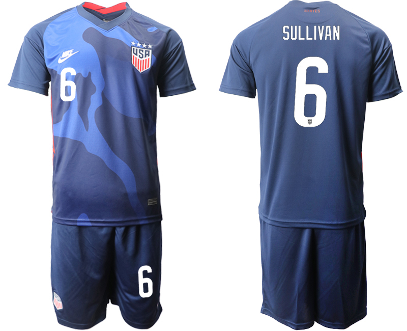 Men 2020-2021 Season National team United States away blue 6 Soccer Jersey