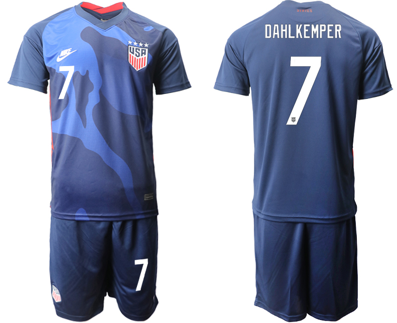 Men 2020-2021 Season National team United States away blue 7 Soccer Jersey