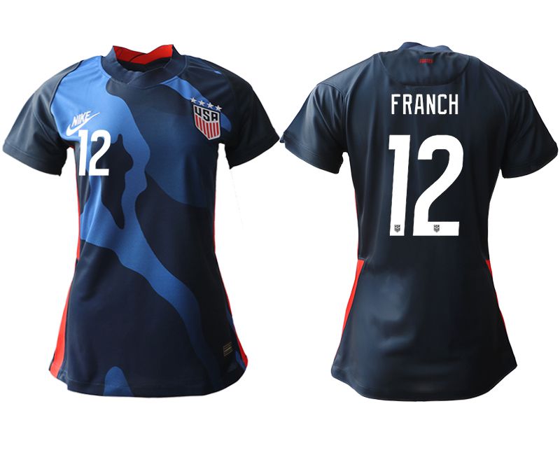 Women 2020-2021 Season National Team America away aaa 12 blue Soccer Jerseys1