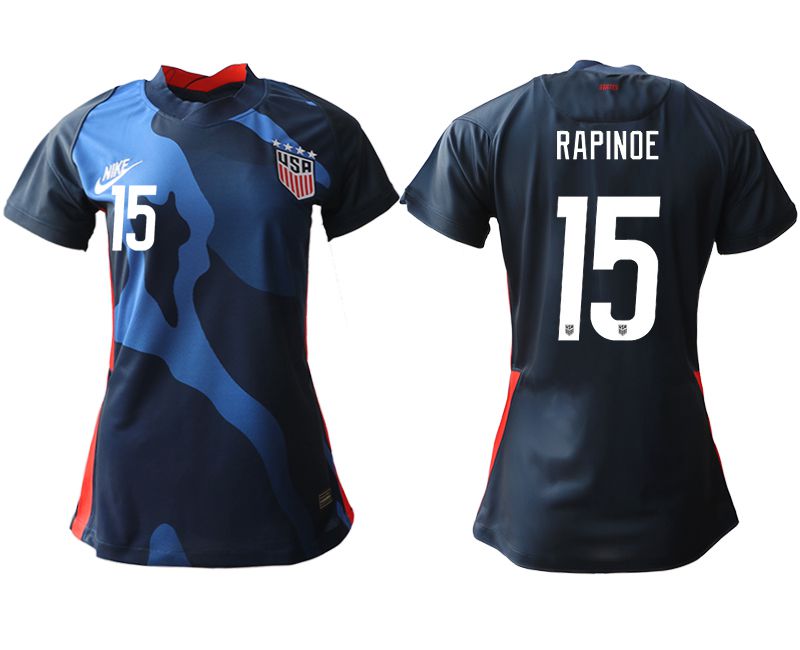 Women 2020-2021 Season National Team America away aaa 15 blue Soccer Jerseys