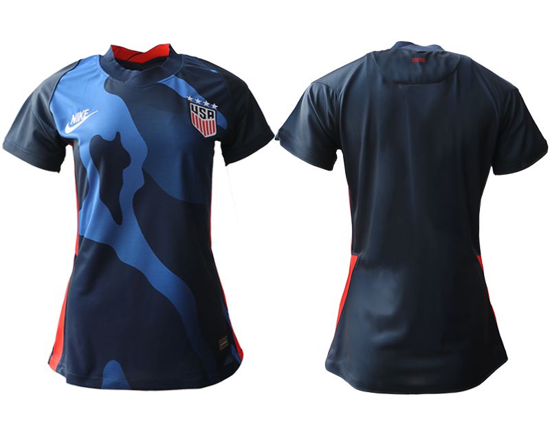 Women 2020-2021 Season National Team America away aaa blue Soccer Jerseys