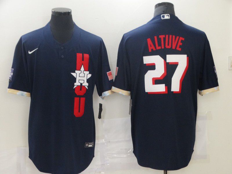 Men Houston Astros 27 Altuve Blue 2021 All Star Game Nike MLB Jersey