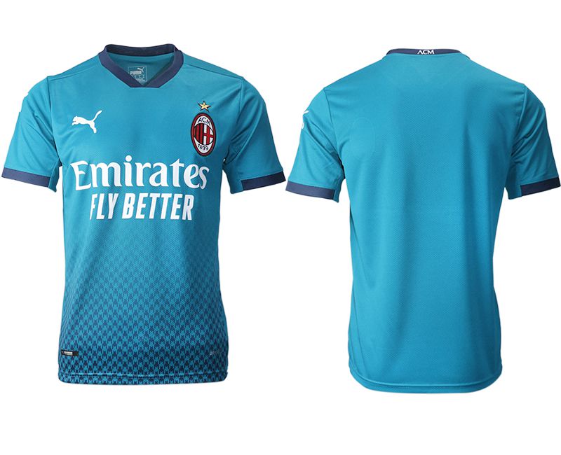 Men 2020-2021 club AC milan away aaa version blue Soccer Jerseys