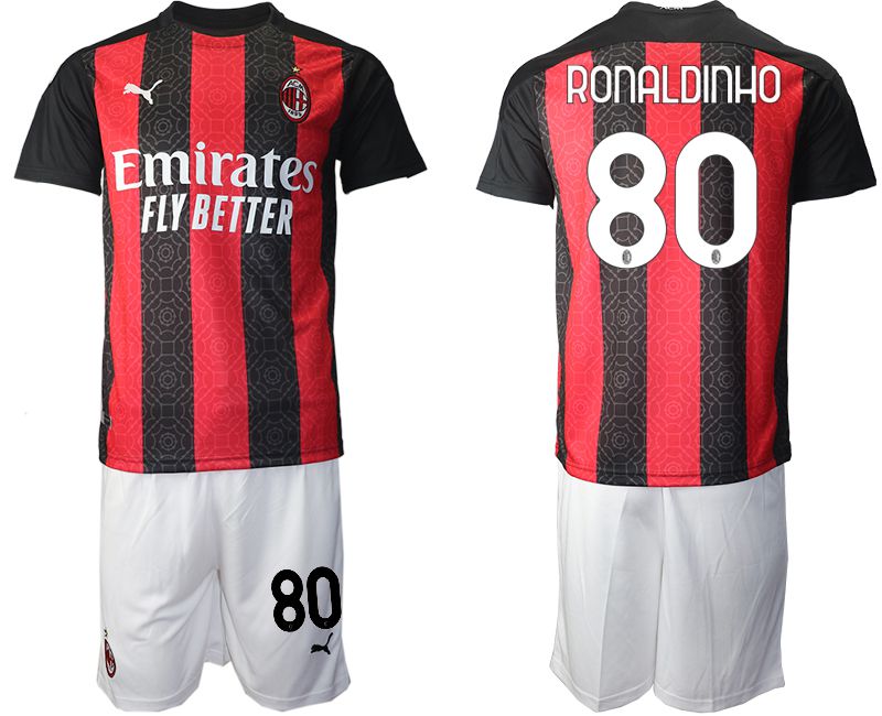 Men 2020-2021 club AC milan home 80 red Soccer Jerseys