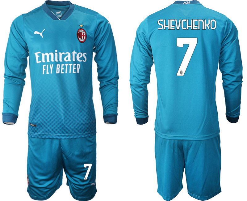 2021 Men AC milan away long sleeve 7 soccer jerseys