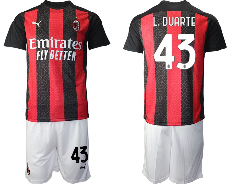 Men 2020-2021 club AC milan home 43 red Soccer Jerseys