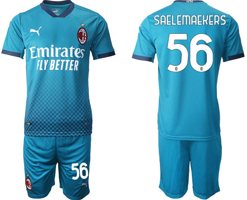 Men 2020-2021 club AC milan away 56 blue Soccer Jerseys