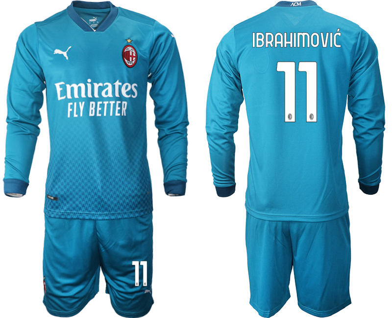 2021 Men AC milan away long sleeve 11 soccer jerseys