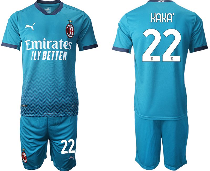 Men 2020-2021 club AC milan away 22 blue Soccer Jerseys