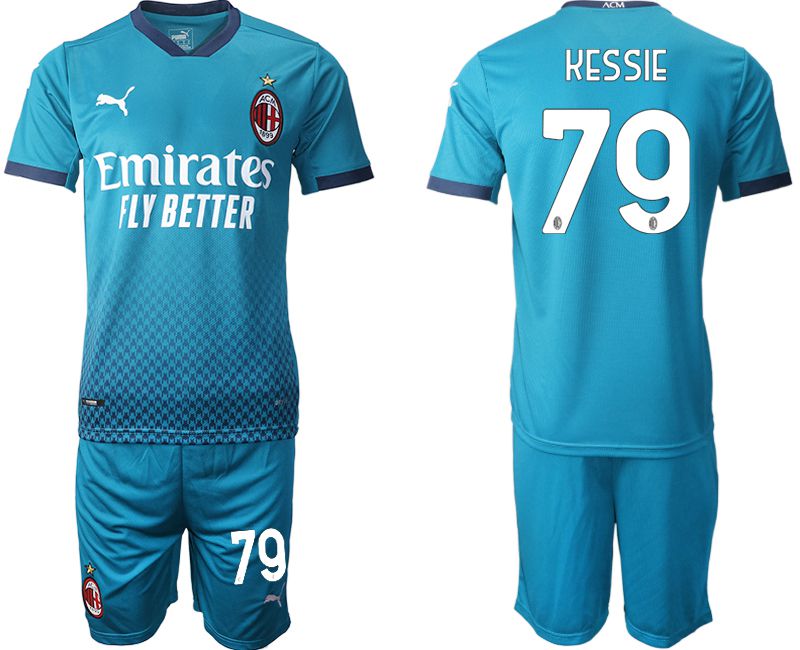 Men 2020-2021 club AC milan away 79 blue Soccer Jerseys