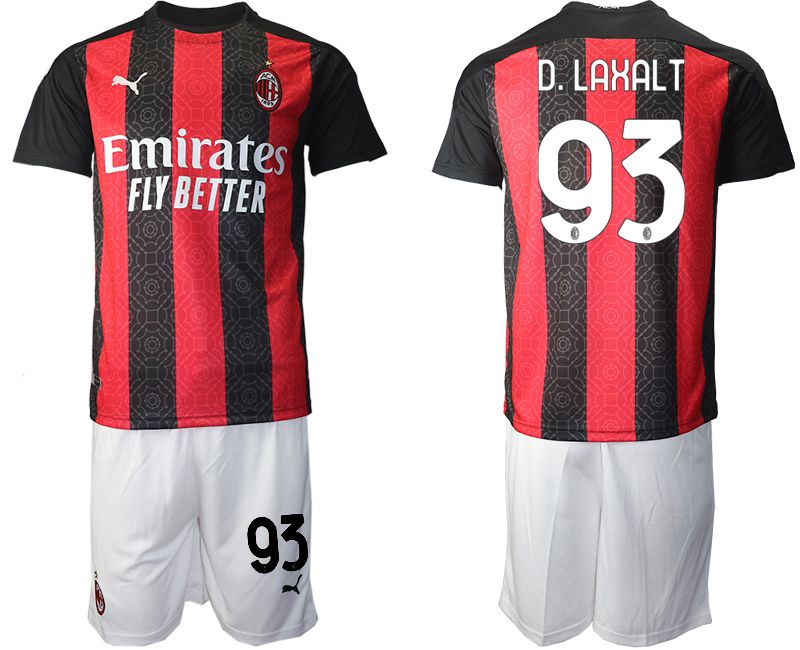 Men 2020-2021 club AC milan home 93 red Soccer Jerseys