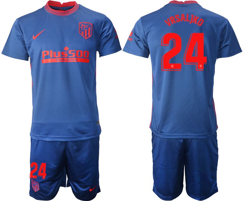 Men 2020-2021 club Atletico Madrid away 24 blue Soccer Jerseys