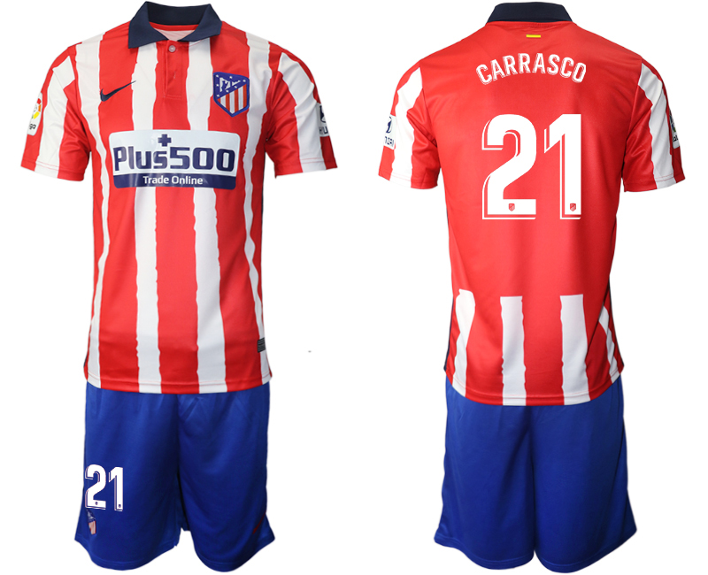 Men 2020-2021 club Atletico Madrid home 21 red Soccer Jersey