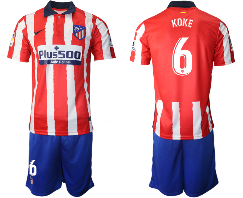 Men 2020-2021 club Atletico Madrid home 6 red Soccer Jerseys