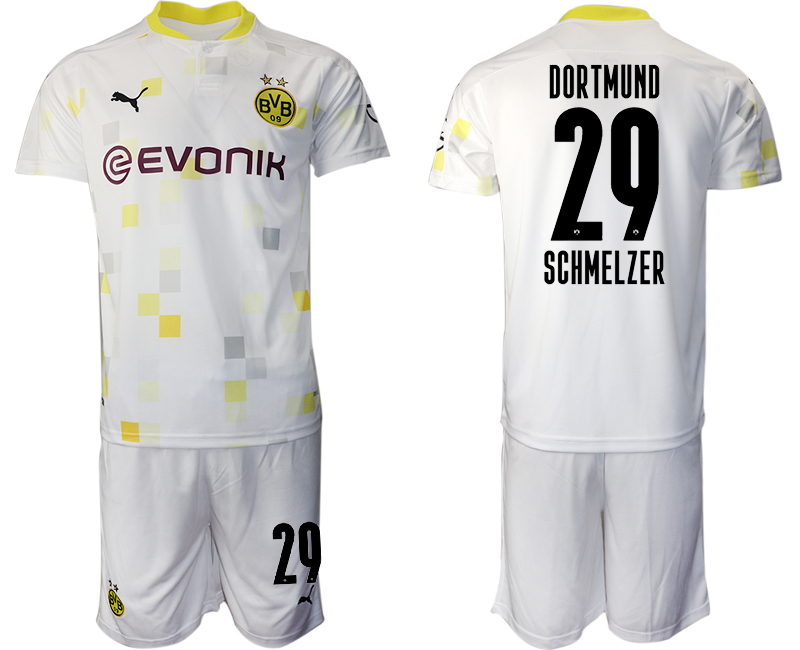 Men 2020-2021 club Borussia Dortmund Second away 29 white Soccer Jerseys