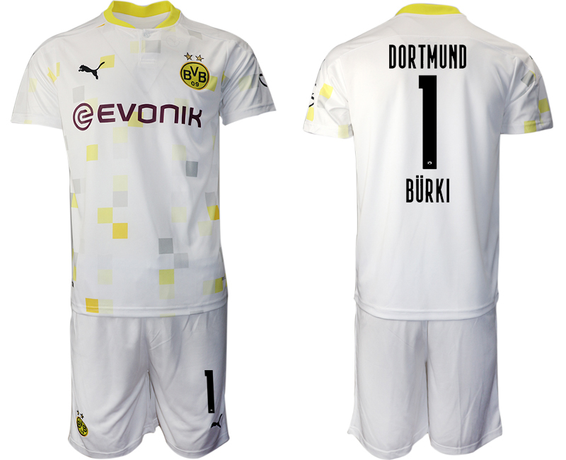 Men 2020-2021 club Borussia Dortmund Second away 1 white Soccer Jerseys