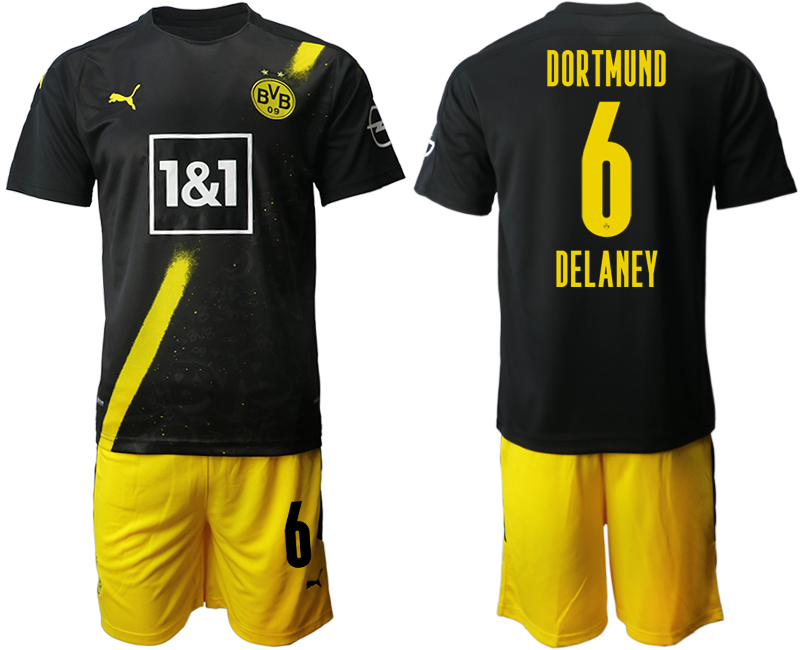 Men 2020-2021 club Borussia Dortmund away 6 black Soccer Jerseys