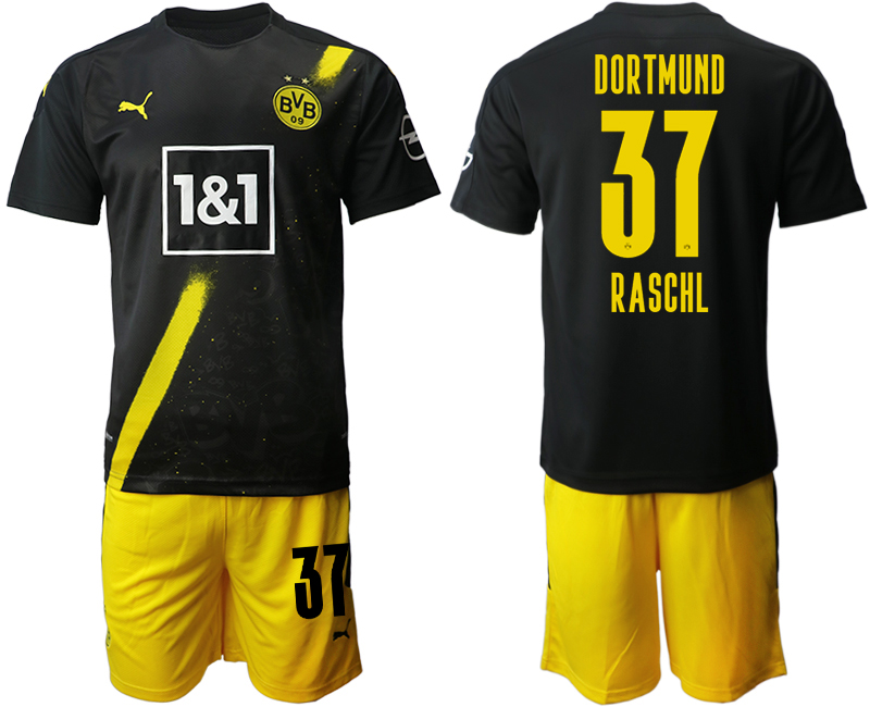 Men 2020-2021 club Borussia Dortmund away 37 black Soccer Jerseys