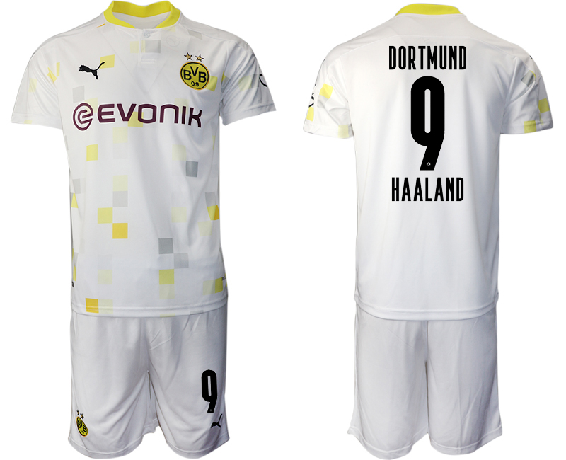 Men 2020-2021 club Borussia Dortmund Second away 9 white Soccer Jerseys